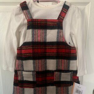 Little Miss 2Pc Plaid Jumper Set - 2T
